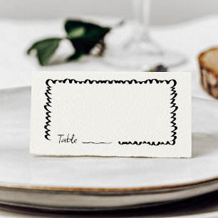 Tarjeta De Asiento Tabla de Boda del borde ondulado caprichoso dibuja