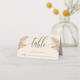 Tarjeta De Asiento Tabla de Bodas bohemias de hierba de Pampas