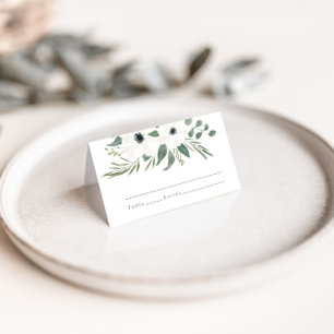 Tarjeta De Asiento Tabla de Bodas de Anemones Sage y Eucalyptus