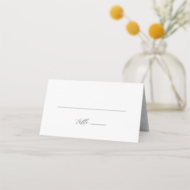 Tarjeta De Asiento Tabla de Bodas de caligrafía simple y elegante (Anverso)