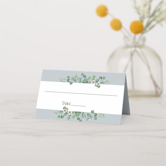 Tarjeta De Asiento Tabla de Bodas de eucalipto moderna (Anverso)