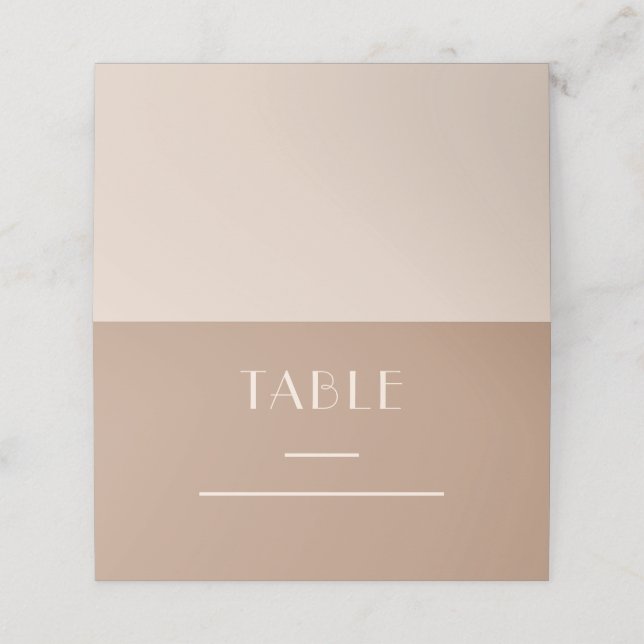 Tarjeta De Asiento Tabla de Bodas de los tonos de la tierra monocromá (Exterior desplegado)