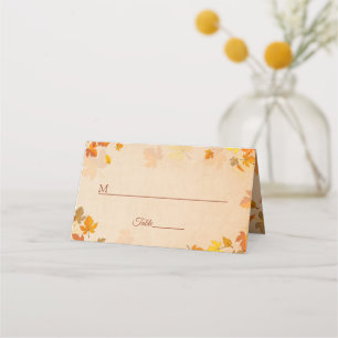 Tarjeta De Asiento Tabla de bodas de otoño con hojas de arce