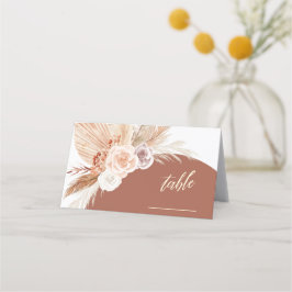 Tarjeta De Asiento Tabla de Bodas de Terracotta Boho Pampas Rosa Muer