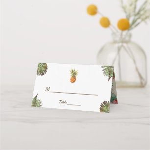 Tarjeta De Asiento Tabla de Bodas de verano de hojas tropicales de pi