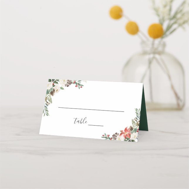 Tarjeta De Asiento Tabla de Bodas florales de invierno de Moda rusa (Anverso)