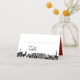 Tarjeta De Asiento Tabla de guiones retro Las Vegas Skyline