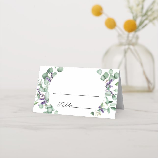 Tarjeta De Asiento Tabla Moderna De Boda De Marco Geométrico Eucalypt (Anverso)
