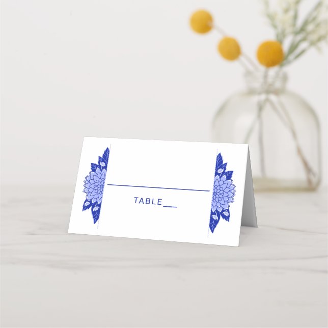Tarjeta De Asiento Tabla plegada Boda personalizada de Dahlia (Anverso)