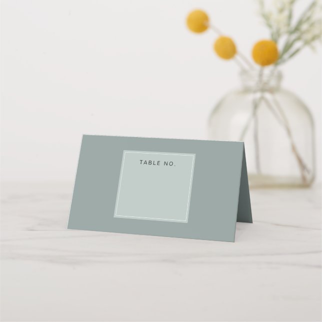 Tarjeta De Asiento Table Number Minimal Sage Green (Anverso)