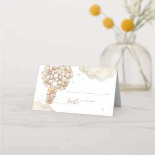 Tarjeta De Asiento Teddy Bear Balloon Bearly Wait Baby Shower game