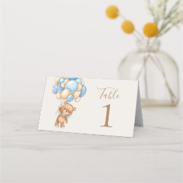 Tarjeta De Asiento Teddy Bear Balloon Brown