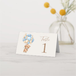 Tarjeta De Asiento Teddy Bear Balloon Brown Place Card