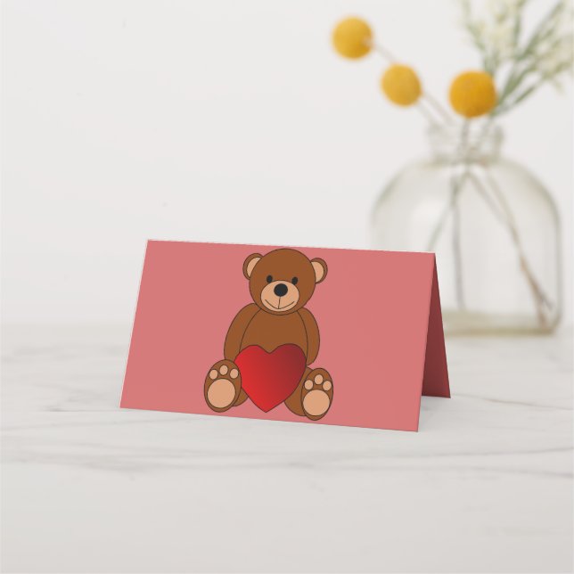 Tarjeta De Asiento Teddy Love (Anverso)