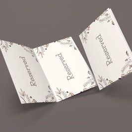 Tarjeta De Asiento Tema Boda floral marrón
