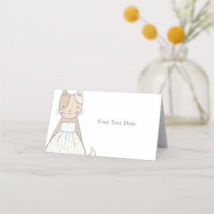 Tarjeta De Asiento Tema de gato Meowied para ducha de bebé nupcial