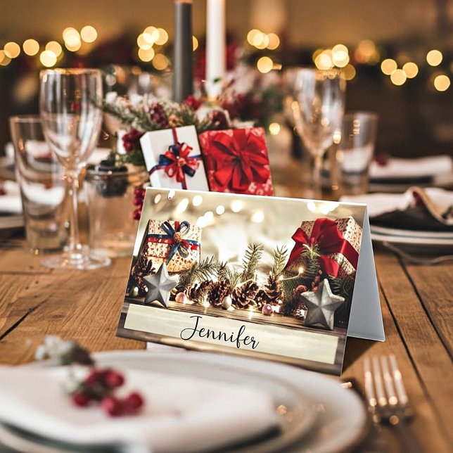 Tarjeta De Asiento tema de Navidad country (Subido por el creador)