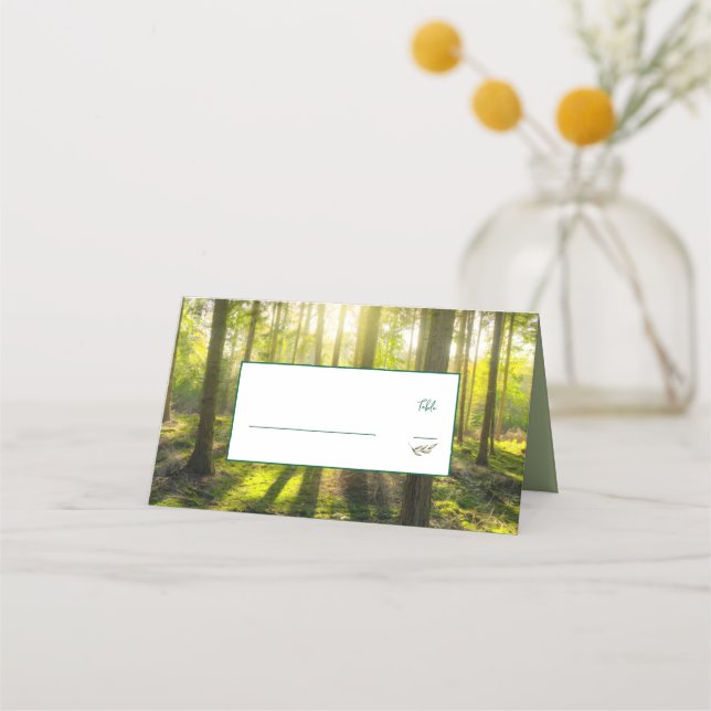 Tarjeta De Asiento Tema del bosque verde (Anverso)