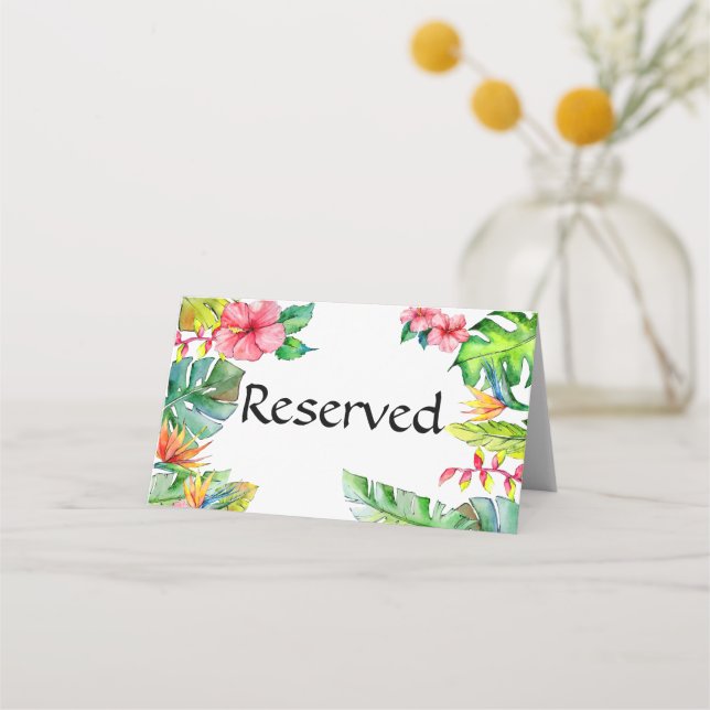 Tarjeta De Asiento Tema del paraíso tropical (Reverso)