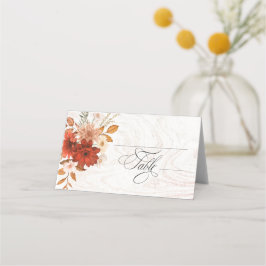 Tarjeta De Asiento Terracota elegante Naranja quemada rústica