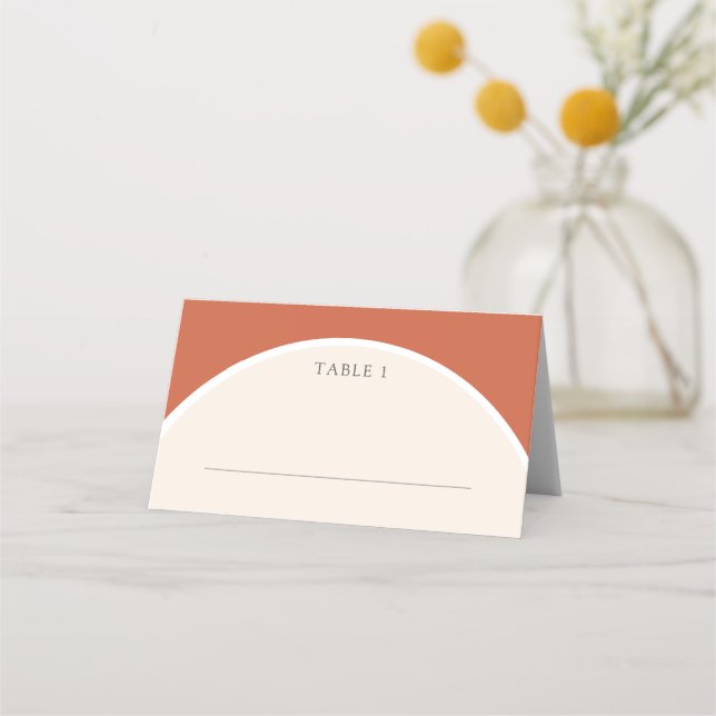 Tarjeta De Asiento Terracotta Arco moderno simple boho Place Card (Anverso)