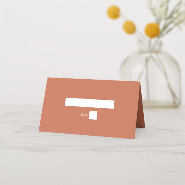 Tarjeta De Asiento Terracotta Elegant Script Calligraphy Boda (Anverso)