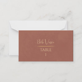 Tarjeta De Asiento Terracotta Gold Romantic Warm Boho Luxe Boda