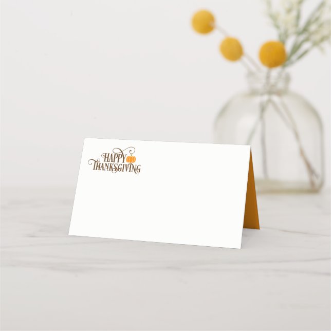 Tarjeta De Asiento Thanksgiving Name Place Card (Anverso)