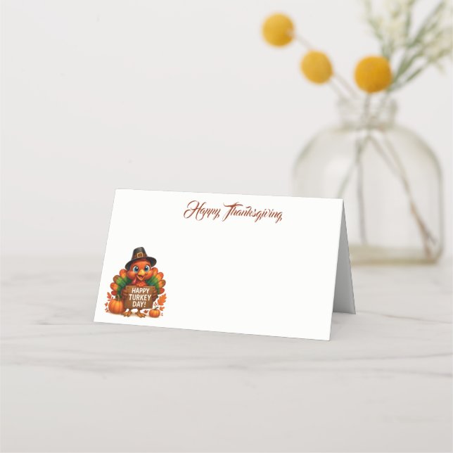 Tarjeta De Asiento Thanksgiving Name Place Card (Anverso)