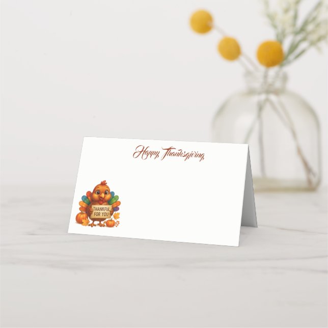Tarjeta De Asiento Thanksgiving Name Place Card (Anverso)