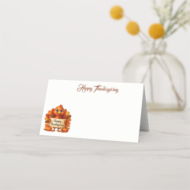 Tarjeta De Asiento Thanksgiving Name Place Card (Anverso)
