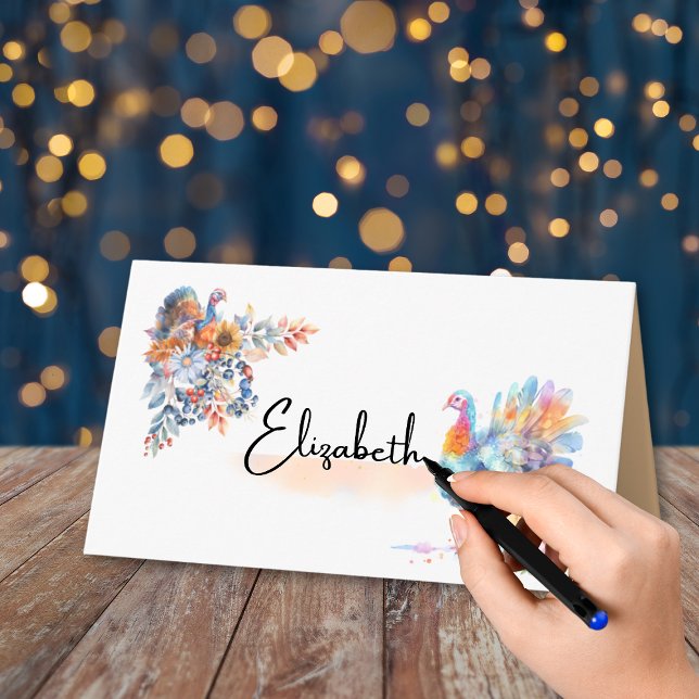 Tarjeta De Asiento Thanksgiving Turkey Folded Place Card (Subido por el creador)
