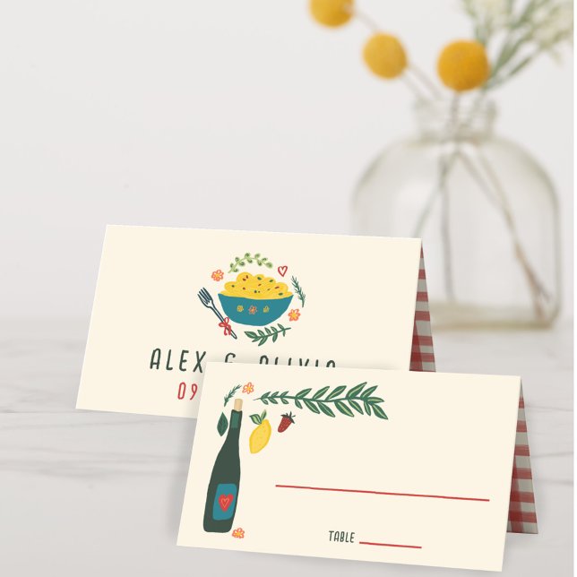 Tarjeta De Asiento That's Amore Italian Food CUSTOM Wedding  (That's Amore Italian Food CUSTOM Wedding Place Card
)