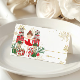 Tarjeta De Asiento The Nutcracker Christmas Ballet Brunette Red Tutu