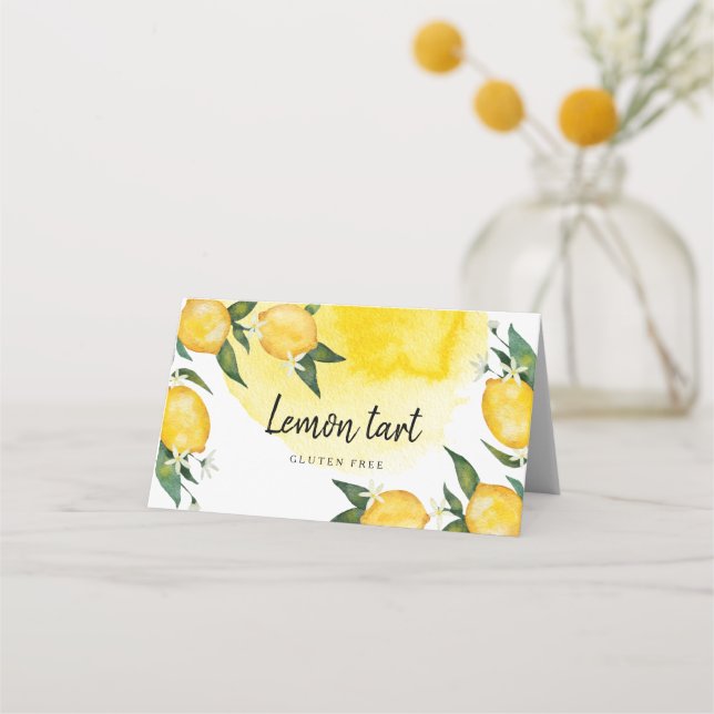 Tarjeta De Asiento Tienda de comida Lemon Baby Shower (Anverso)