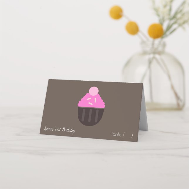 Tarjeta De Asiento Tienda de pastelitos de cumpleaños del bebé minima (Anverso)