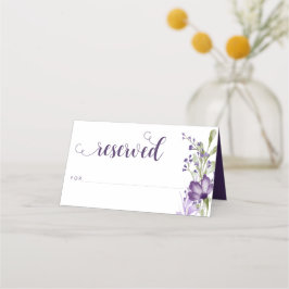Tarjeta De Asiento Tienda reservada de Boho Purple Floral Boda