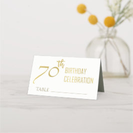 TARJETA DE ASIENTO TIPOGRAFÍA DE GRIS ORO SIMPLE Y ELEGANTE 70 CUMPLE