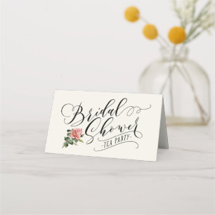 Tarjeta De Asiento Tipografía vintage Fiesta de ducha de novia