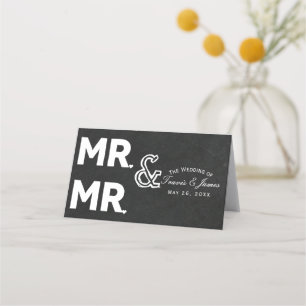 Tarjeta De Asiento Tiza de pizarra SR y SR Boda Gay Asientos de Mesa