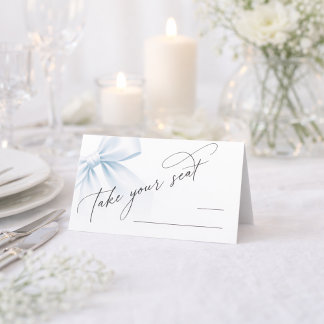 Tarjeta De Asiento Toma tu Asiento | Elegante Número de Mesa con Lazo