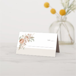 Tarjeta De Asiento Tono de Tierra Ligera Floral Rústico Boda Boho