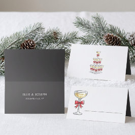 Tarjeta De Asiento Torre de Champagne Caprichosa Boda Personalizada