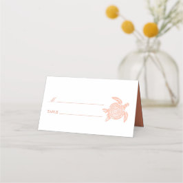 Tarjeta De Asiento Tortuga marina oceánica, suave boda de playa de co