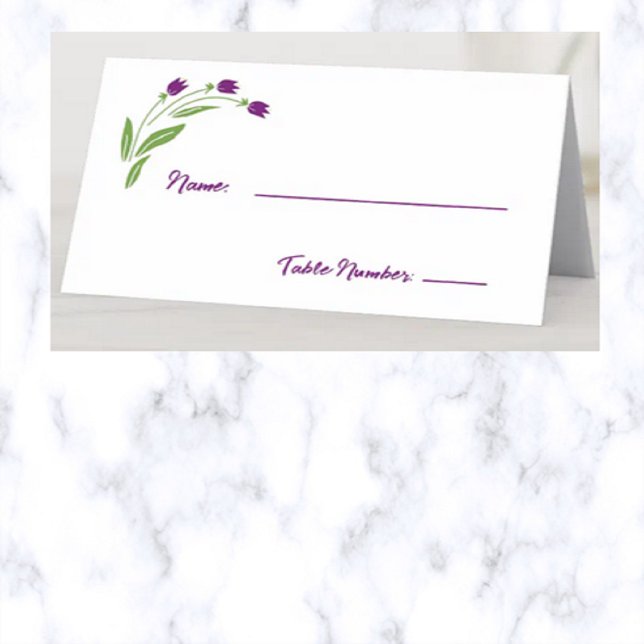Tarjeta De Asiento Tres Tulips Design Place Card (Subido por el creador)