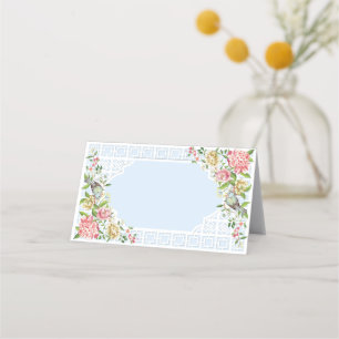 Tarjeta De Asiento Trianon Chinoiserie azul