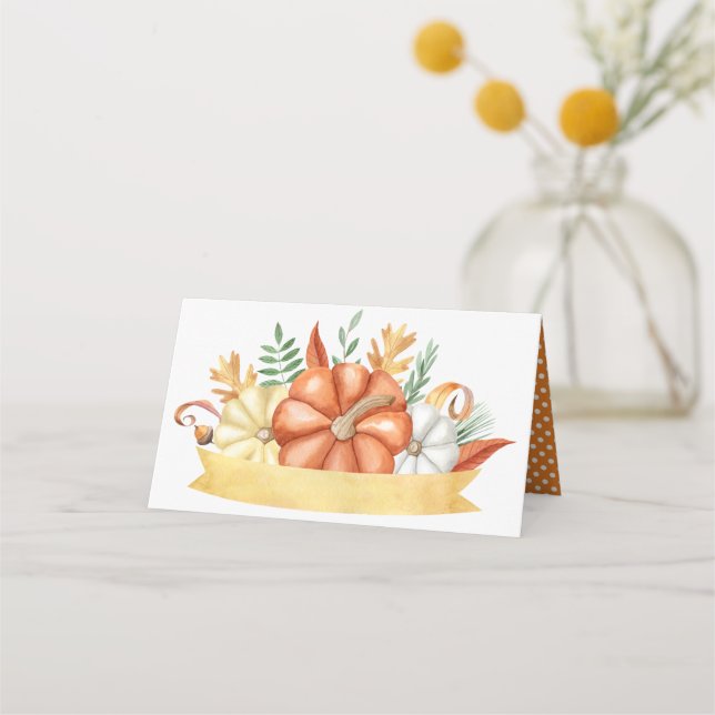 Tarjeta De Asiento Trío de calabaza acuática (Anverso)