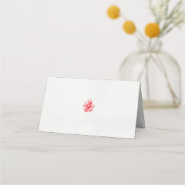 Tarjeta De Asiento un dibujo de una flor roja sobre un fondo blanco