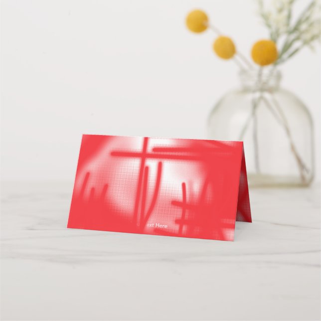 Tarjeta De Asiento Un diseño gráfico con un sha rojo y naranja audaz (Anverso)