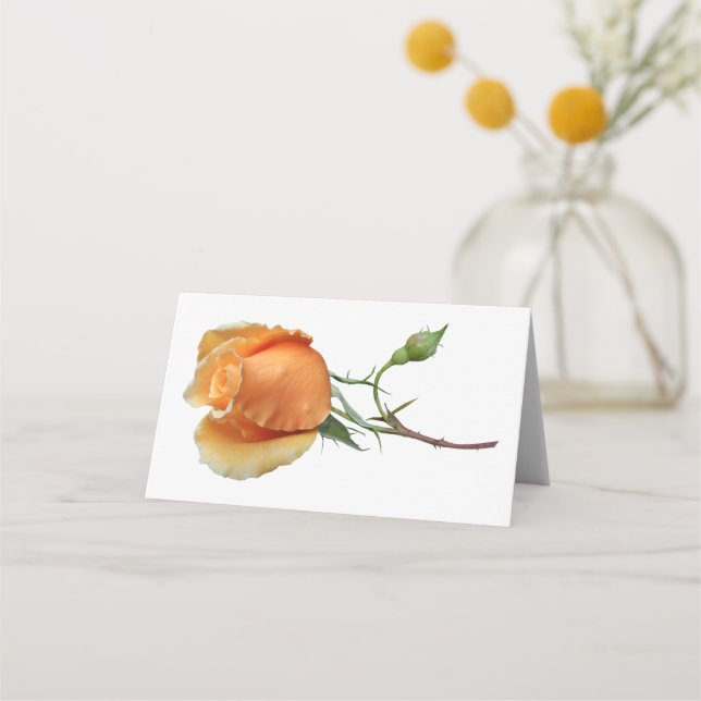 Tarjeta De Asiento Un solo esqueje de rosa      (Anverso)